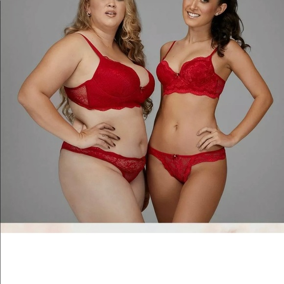 NWT ❤️Brazilian Style Gorgeous Sexy Hot Red Lace Padded  Bra L PERFECT4VALENTINE - Picture 3 of 8